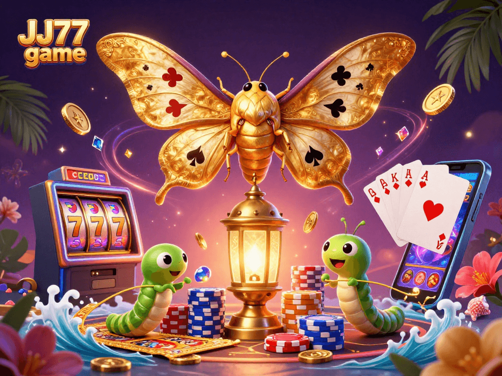 Experience the excitement of the JJ77 game with captivating casino elements and stunning graphics.