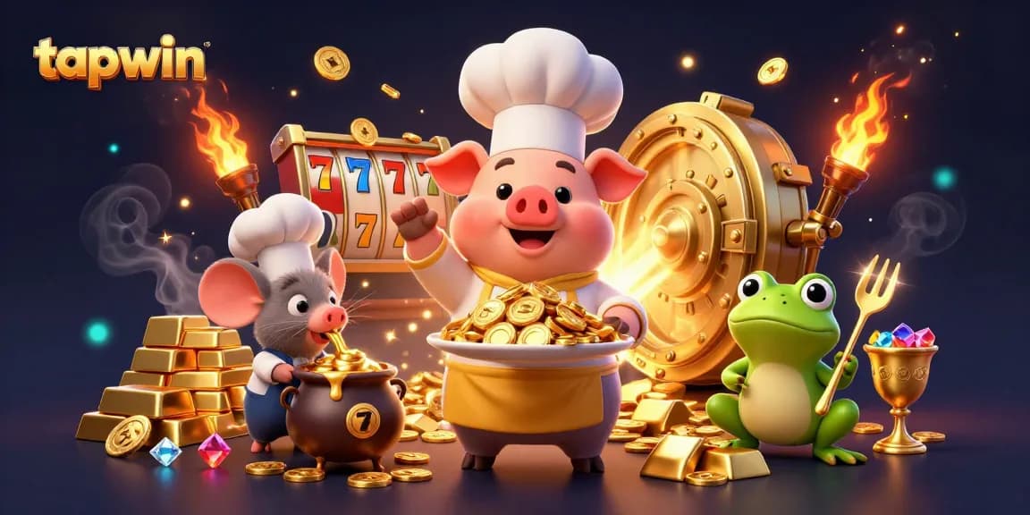 Experience the thrill of winning at tapwin with vibrant casino scenes filled with gold coins and jackpots.