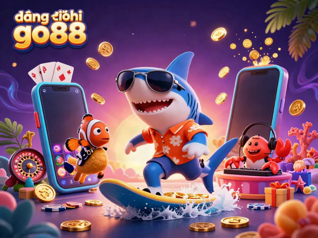 Experience excitement and win big with đăng ký go88 in this dynamic casino illustration.