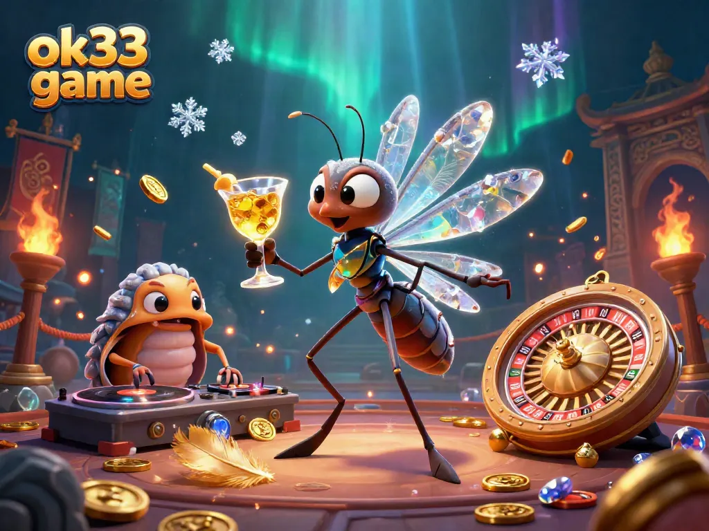 Experience excitement with the ok33 game featuring a whimsical casino scene brimming with adventure.