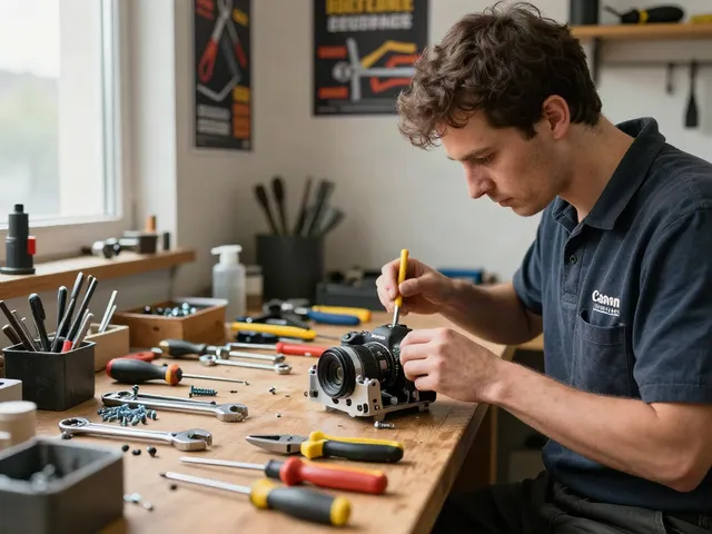 Technician expertly using gedore tools in a bright workshop environment.