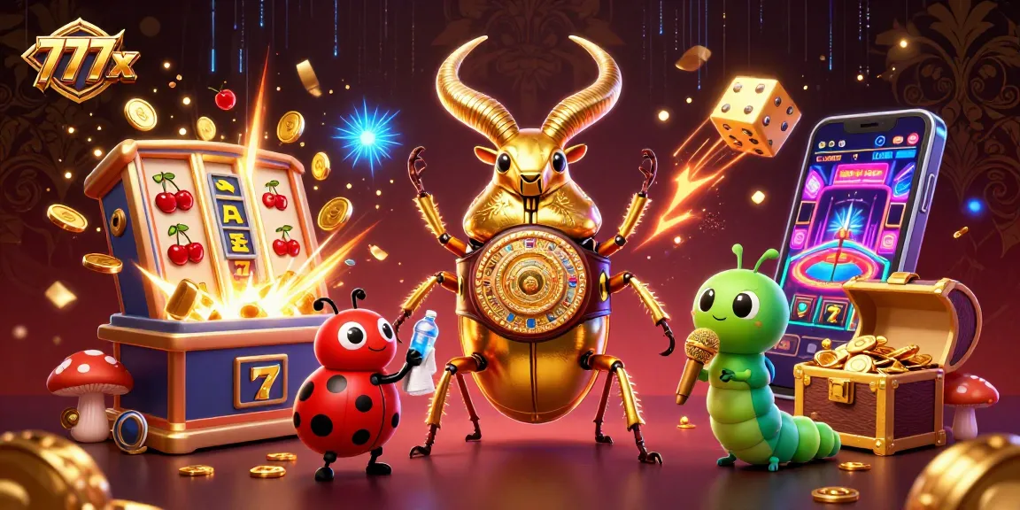 Celebrate big wins with 777x in this vibrant casino showdown featuring colorful characters and jackpot elements.