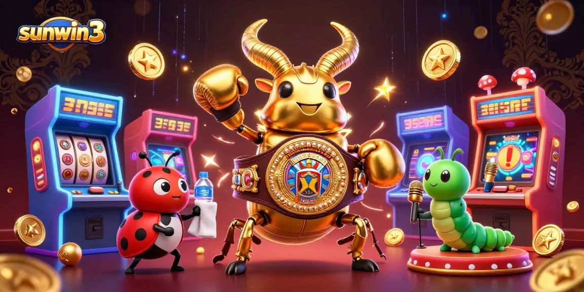 Join the excitement at sunwin3 as a golden stag beetle shines in a dazzling casino battle arena.