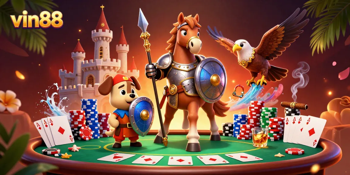 Experience the excitement of vin88 with a captivating knights and poker scene featuring thrilling game elements.