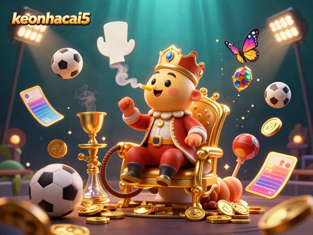 Keonhacai5 sports betting illustration with dynamic elements and engaging characters.