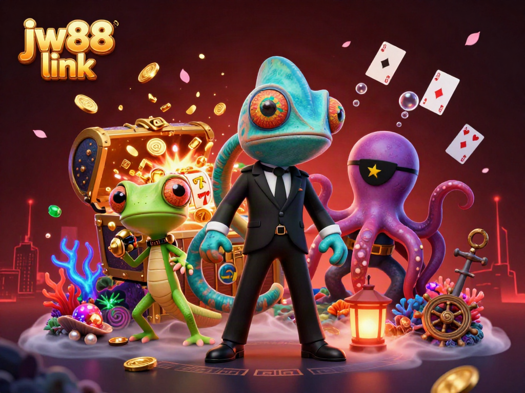 Experience the excitement of winning at jw88 link with vibrant characters and casino elements!