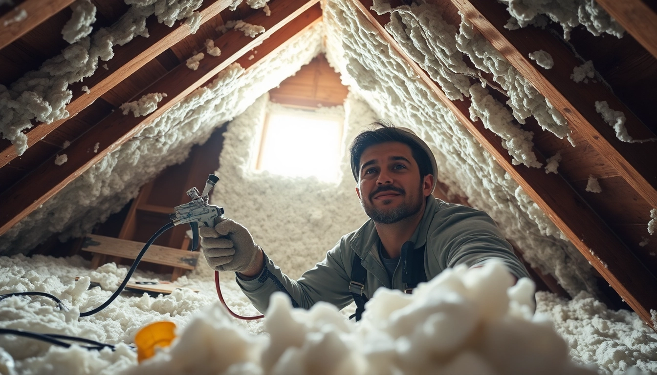 Efficient open cell spray foam removal process in a home attic by a professional.