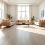 Showcasing the best lvp flooring in a modern living room with elegant decor and natural lighting.