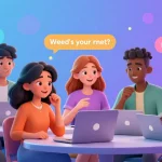 Engaging scene of nsfw ai chat with animated characters in digital chat room.