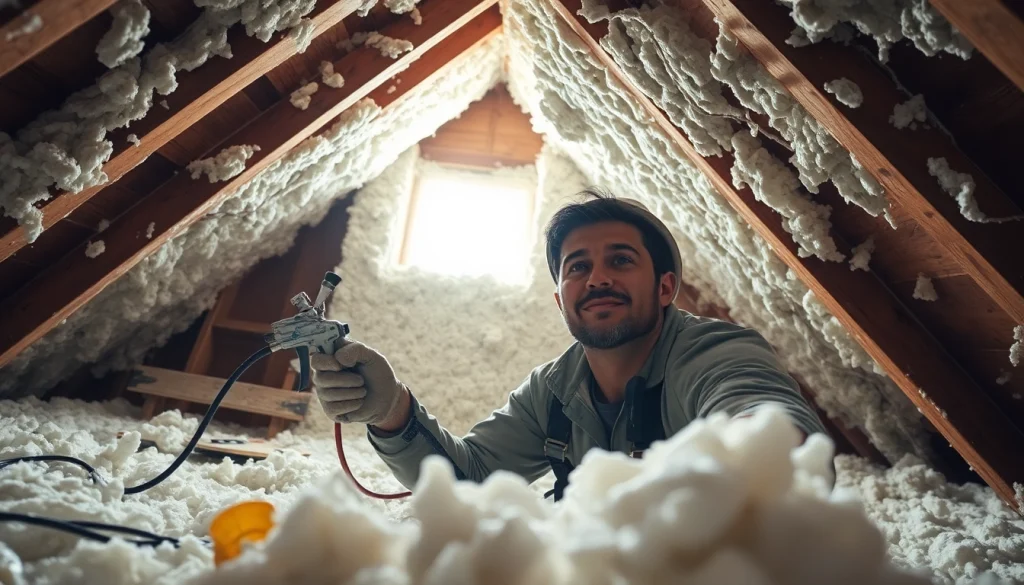 Efficient open cell spray foam removal process in a home attic by a professional.