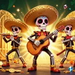 Experience thrilling casino excitement with Sunwin's vibrant illustration featuring a lively mariachi band.