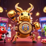 Join the excitement at sunwin3 as a golden stag beetle shines in a dazzling casino battle arena.