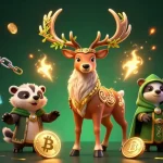 Experience the thrill of phwin with a magical druid and rich crypto elements in this dynamic casino scene.