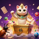 Engage players with thrilling lottery excitement at 11WIN, featuring dynamic colorful elements and ancient treasures.