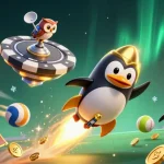 Experience thrilling adventures with 11WIN as a golden penguin navigates a cosmic casino!