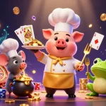 Experience thrilling moments with 11WIN’s vibrant casino characters in a colorful, dynamic scene.