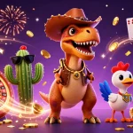 Engage in thrilling gameplay at 11WIN while enjoying a vibrant casino scene featuring unique characters.
