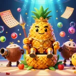 Engage with the colorful world of kk55 at this vibrant beach casino illustration depicting playful characters and thrilling games.